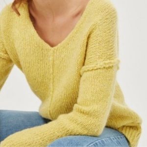Topshop Yellow Oversized Sweater